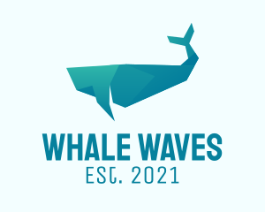 Blue Whale Origami logo design