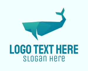 Blue Whale Origami Logo