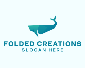 Blue Whale Origami logo design