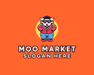 Moo - Cool Buffalo Rapper logo design