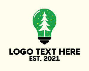 Tree - Light Bulb Christmas logo design