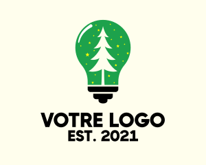Winter - Light Bulb Christmas logo design