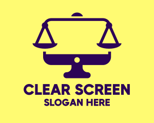 Screen - Blue Monitor Scale logo design