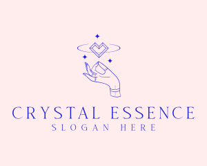 Spiritualism Crystal Heart logo design