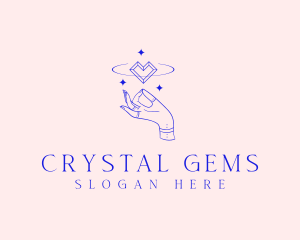 Spiritualism Crystal Heart logo design