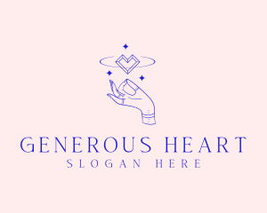 Spiritualism Crystal Heart logo design