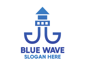 Blue Lighthouse Tower logo design