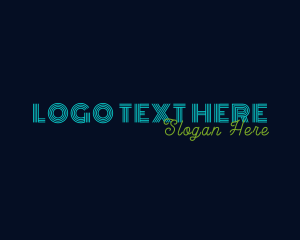 Wordmark - Retro Neon Club logo design