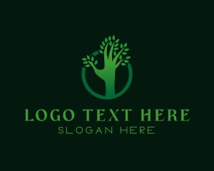 Vegetarian - Hand Tree Nature logo design