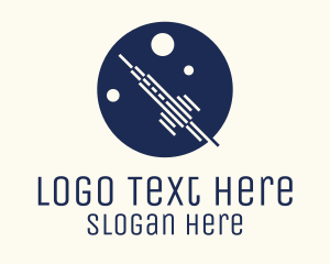 Moon - Rocket Launch Circle logo design