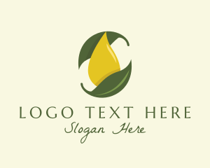 Massage - Organic Oil Leaf logo design