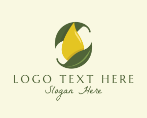 Organic Oil Leaf Logo