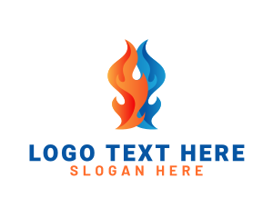 Burn - Flaming Fire Thermal logo design