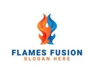 Flaming Fire Thermal logo design