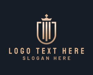Column - Crown Pillar Shield logo design