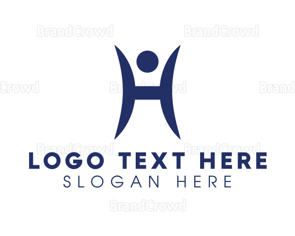 Blue H Person Logo