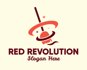 Red Broom Housekeeping logo design