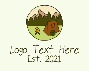 Mountain - Nature Campsite Destination logo design