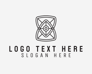 Minimal - Geometric Hourglass Architecture logo design