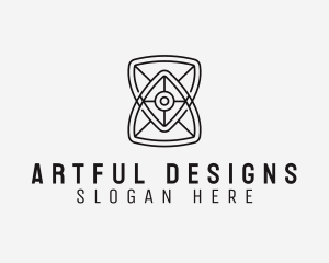 Geometric Hourglass Architecture logo design