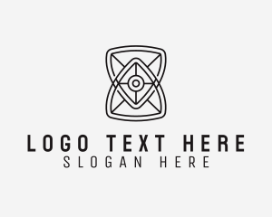 Black And White - Geometric Hourglass Architecture logo design