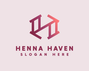 Geometric Line Letter H logo design