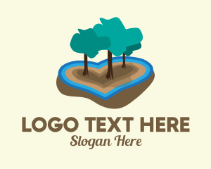 Tree Planting - Love Island Forest logo design