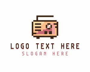 8bit - Retro Pixel Radio logo design