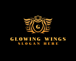 Crown Wing Shield logo design