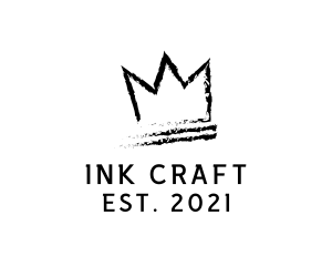 Ink - King Crown Ink Hipster logo design