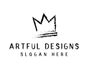 King Crown Ink Hipster logo design