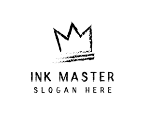 King Crown Ink Hipster logo design