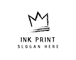 King Crown Ink Hipster logo design