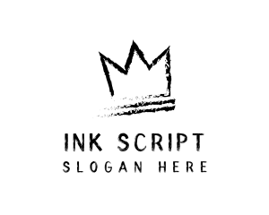 King Crown Ink Hipster logo design