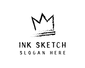 King Crown Ink Hipster logo design