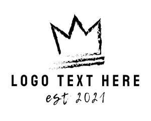 Funky - King Crown Ink Hipster logo design