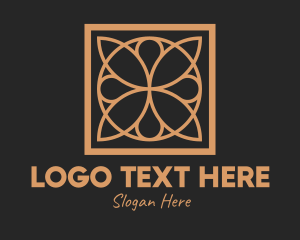 Interior Decorator - Elegant Floral Tile Pattern logo design