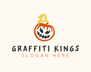 Vandalism - Halloween Pumpkin Vandalism logo design