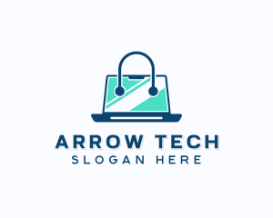 Laptop Tech Shopping logo design