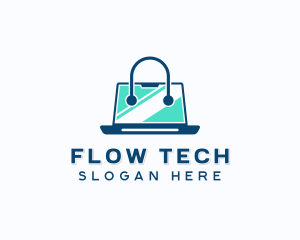 Laptop Tech Shopping logo design