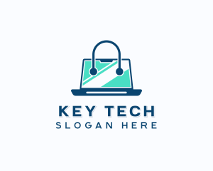 Laptop Tech Shopping logo design