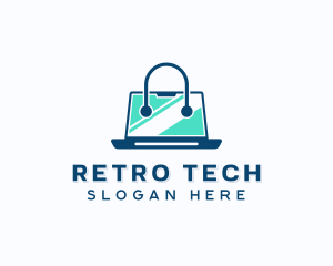 Laptop Tech Shopping logo design