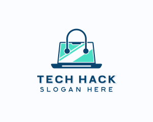 Laptop Tech Shopping logo design