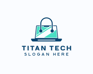 Laptop Tech Shopping logo design