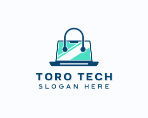 Laptop Tech Shopping logo design