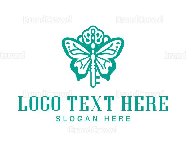 Green Butterfly Key Logo