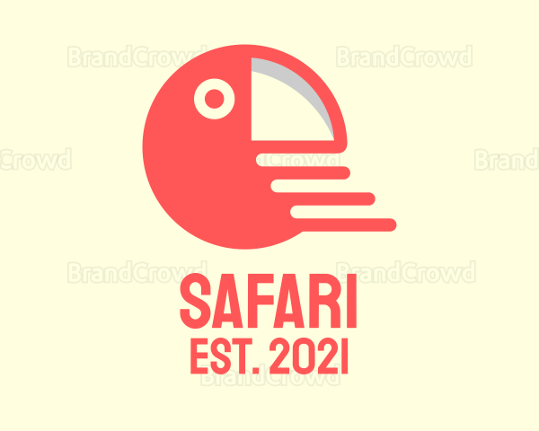 Round Red Parrot Logo