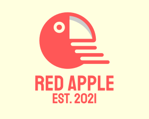 Red - Round Red Parrot logo design