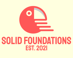 Round Red Parrot logo design