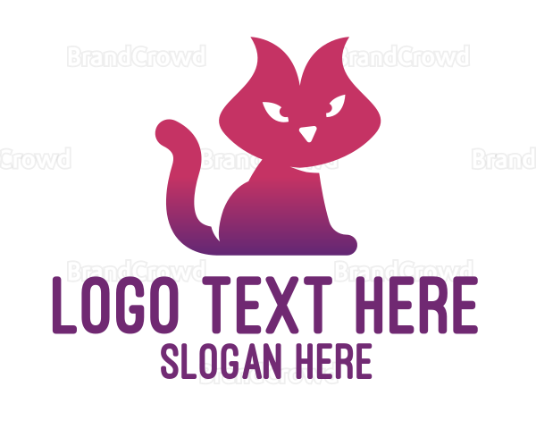 Purple Cat Kitten Logo